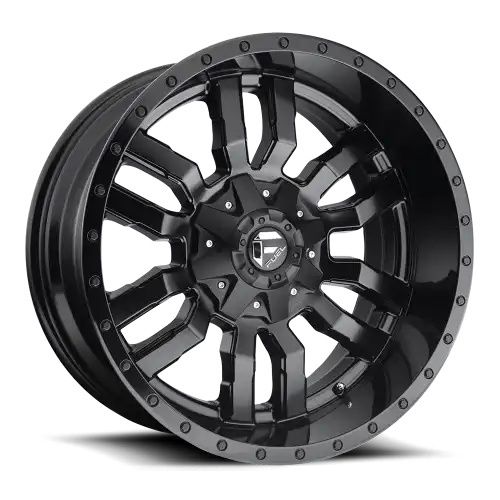 FUEL D596 SLEDGE MATTE BLACK GLOSS BLACK LIP 8x165.1 24R 14 125.1 -75