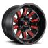 FUEL D621 HARDLINE GLOSS BLACK RED TINTED CLEAR 8x180 20R 10 124.2 -18