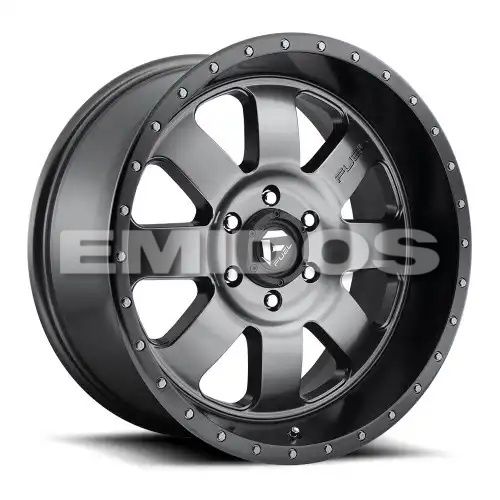 FUEL D628 BAJA MATTE GUN METAL BLACK LIP 8x180 20R 9 124.2 1