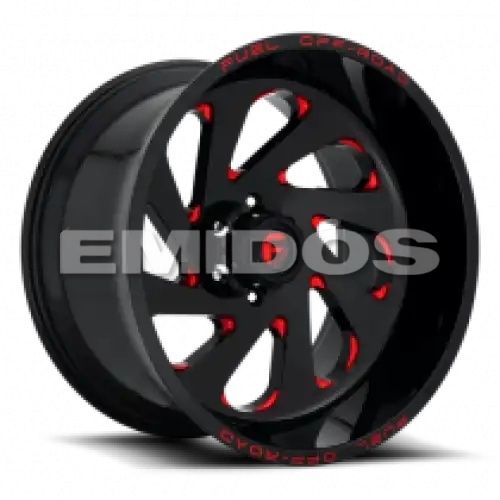 FUEL D638 VORTEX GLOSS BLACK RED TINTED CLEAR 6x139.7 20R 10 106.1 -18