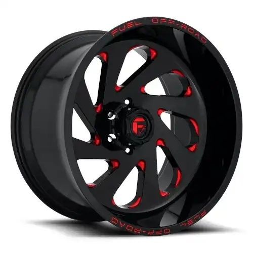 FUEL D638 VORTEX GLOSS BLACK RED TINTED CLEAR 6x135 20R 12 87.1 -44