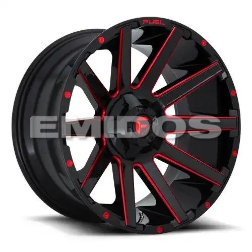 FUEL D643 CONTRA GLOSS BLACK RED TINTED CLEAR 6x135/139.7 18R 9 106.1 1