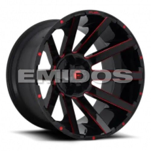 FUEL D643 CONTRA GLOSS BLACK RED TINTED CLEAR 8x170 R 14 125.1 -75