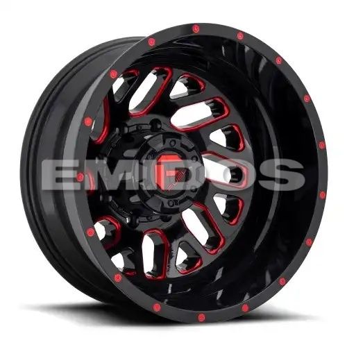 FUEL D656 TRITON GLOSS BLACK RED TINTED CLEAR 8x210 20R 8.25 154.3 -221