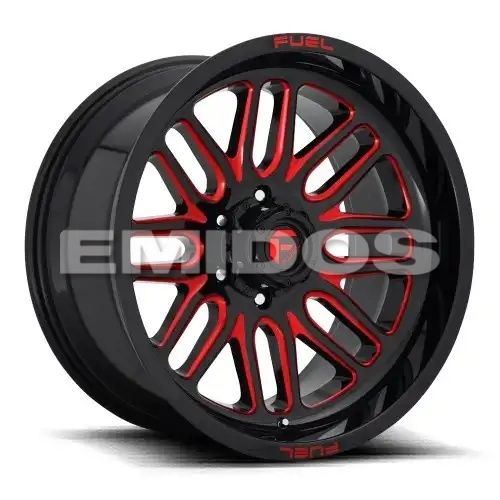 FUEL D663 IGNITE GLOSS BLACK RED TINTED CLEAR 8x170 20R 10 125.1 -18