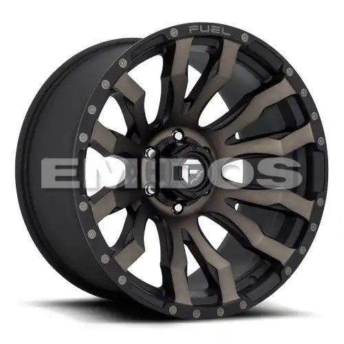 FUEL D674 BLITZ MATTE BLACK DOUBLE DARK TINT 8x180 20R 9 124.2 1