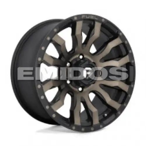 FUEL D674 BLITZ MATTE BLACK DOUBLE DARK TINT 8x180 22R 12 125.1 -44