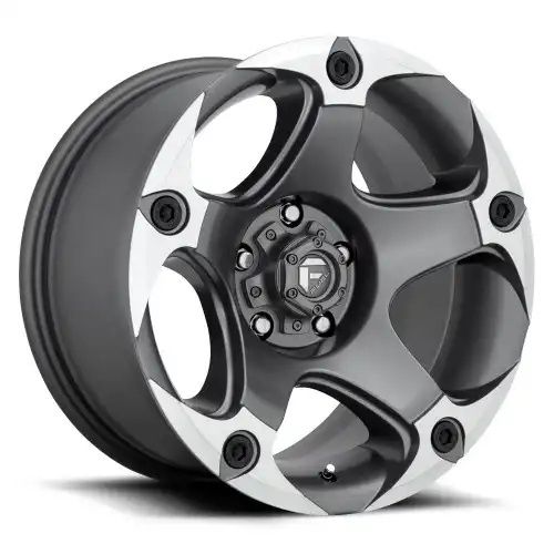 FUEL D684 MENACE MATTE GUN METAL MACHINED 6x139.7 17R 9 106.1 1