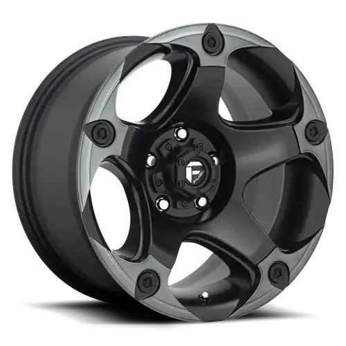 FUEL D685 MENACE MATTE BLACK DOUBLE DARK TINT 6x139.7 17R 9 106.1 1