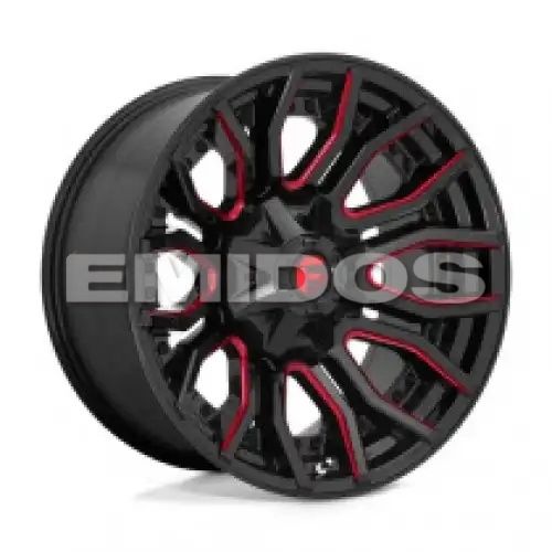 FUEL D712 RAGE GLOSS BLACK RED TINTED CLEAR 8x180 20R 10 124.2 -18