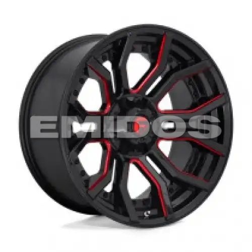 FUEL D712 RAGE GLOSS BLACK RED TINTED CLEAR 6x135/139.7 20R 10 106.1 -18