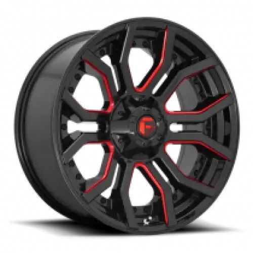 FUEL D712 RAGE GLOSS BLACK RED TINTED CLEAR 8x165.1 24R 12 125.1 -44