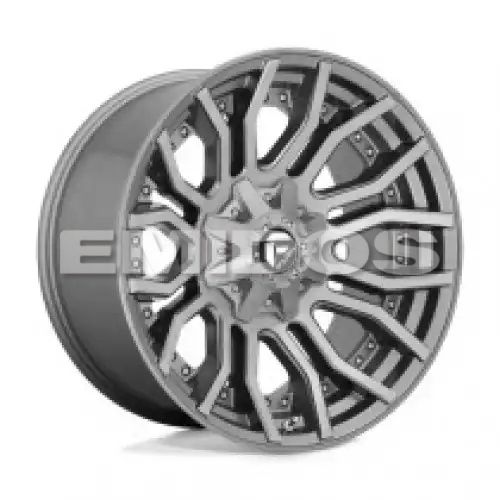 FUEL D713 RAGE PLATINUM BRUSHED GUN METAL TINTED CLEAR 8x180 20R 10 124.2 -18