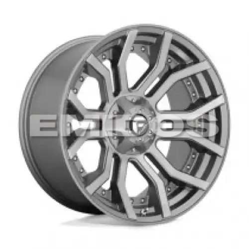 FUEL D713 RAGE PLATINUM BRUSHED GUN METAL TINTED CLEAR 8x170 24R 12 125.1 -44