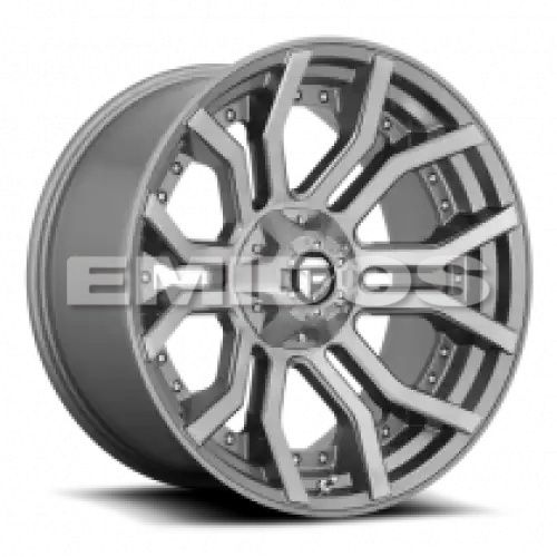 FUEL D713 RAGE PLATINUM BRUSHED GUN METAL TINTED CLEAR 5x127/139.7 24R 12 87.1 -44