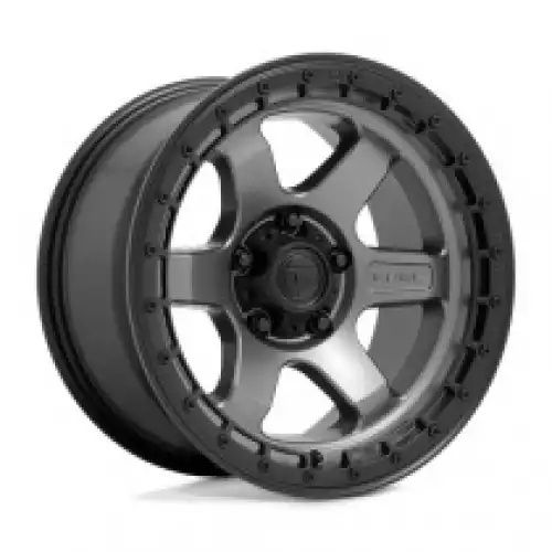 FUEL D752 BLOCK MATTE GUNMETAL W/ BLACK RING 6x114.3 18R 9 66.06 1