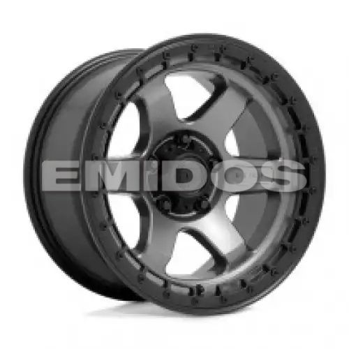FUEL D752 BLOCK MATTE GUNMETAL W/ BLACK RING 6x114.3 18R 9 66.06 1