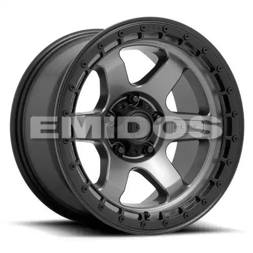 FUEL D752 BLOCK MATTE GUNMETAL W/ BLACK RING 6x135 18R 9 87.1 1
