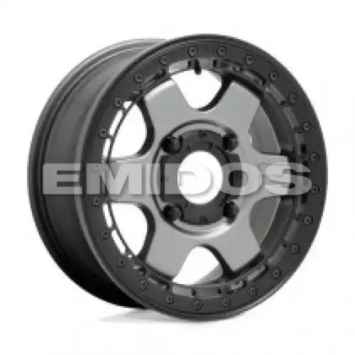 Fuel UTV D923 BLOCK BEADLOCK MATTE GUN METAL W/ BLACK RING 4x137 15R 6 110.1 38