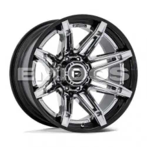FUEL FC401 BRAWL CHROME W/ GLOSS BLACK LIP 8x165.1 22R 12 125.1 -44
