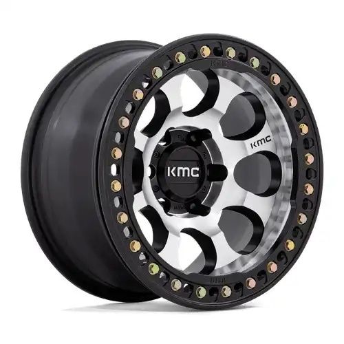 KMC KM237 RIOT BEADLOCK MACHINED FACE SATIN BLACK WINDOWS & RING 5x127 17R 9 71.5 -12