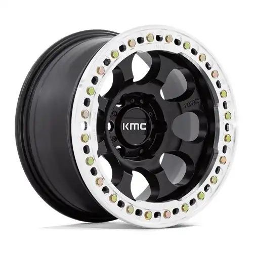 KMC KM237 RIOT BEADLOCK SATIN BLACK W/ MACHINED RING 6x139.7 17R 9 108 -38