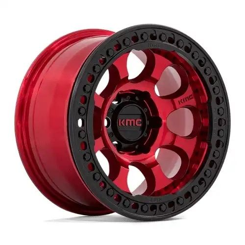 KMC KM237 RIOT BEADLOCK CANDY RED W/ SATIN BLACK RING 5x127 17R 8.5 71.5 BNK