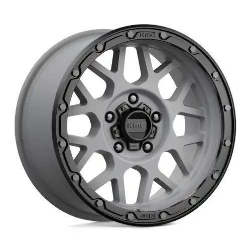 KMC KM535 GRENADE OFF-ROAD MATTE GRAY W/ MATTE BLACK LIP 5x127 17R 8.5 78.1 BNK