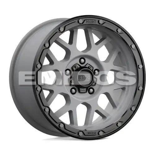 KMC KM535 GRENADE OFF-ROAD MATTE GRAY W/ MATTE BLACK LIP 6x139.7 17R 8.5 106.1 BNK