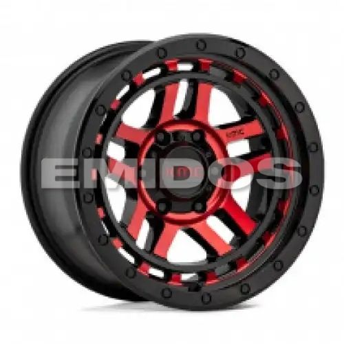 KMC KM540 RECON GLOSS BLACK MACHINED W/ RED TINT 5x127 18R 8.5 78.1 BNK