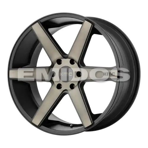 KMC KM704 DISTRICT TRUCK MATTE BLACK W/ DARK TINT 6x139.7 20R 8.5 106.1 15