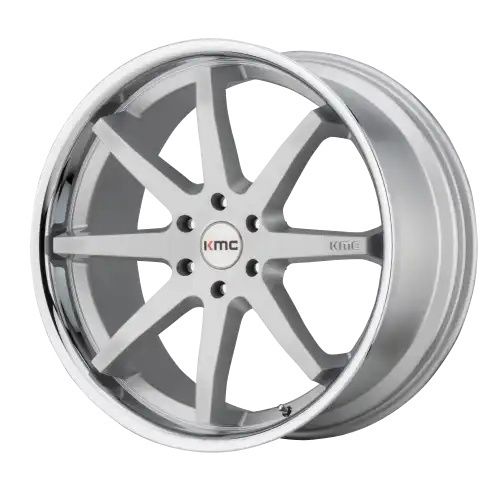 KMC KM715 REVERB BRUSHED SILVER W/ CHROME LIP 6x139.7 22R 9.5 100.3 30