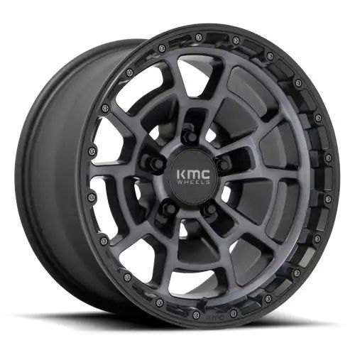 KMC KM718 SUMMIT SATIN BLACK W/ GRAY TINT 5x127 17R 8.5 71.5 BNK