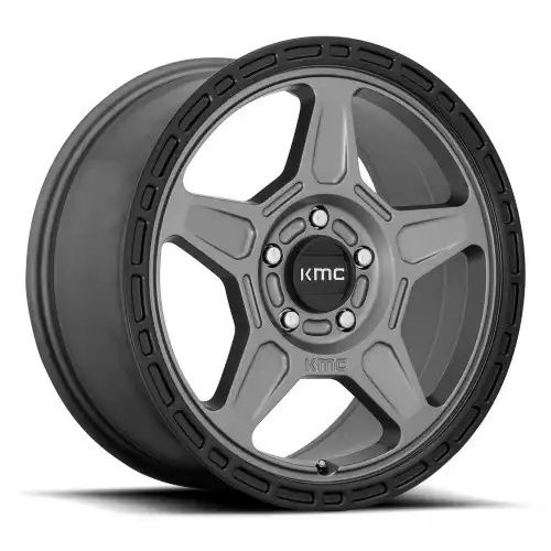 KMC KM721 ALPINE SATIN GRAY W/ BLACK LIP 5x120 17R 8 74.1 38