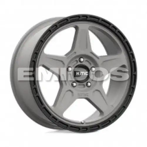 KMC KM721 ALPINE SATIN GRAY W/ BLACK LIP 5x114.3 18R 8 72.56 38