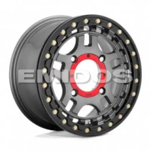 KMC KS240 RECON BEADLOCK GUN METAL W/ GLOSS BLACK RING 4x137 14R 7 112.1 38