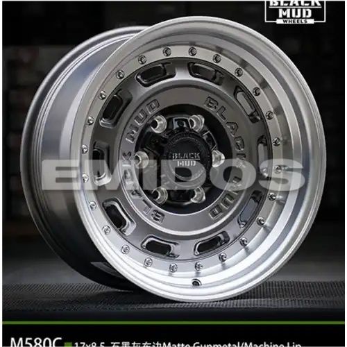 Black Mud M580C Matte Gunmetal/Machined lip 6x139.7 17R 8.5 100,1 0