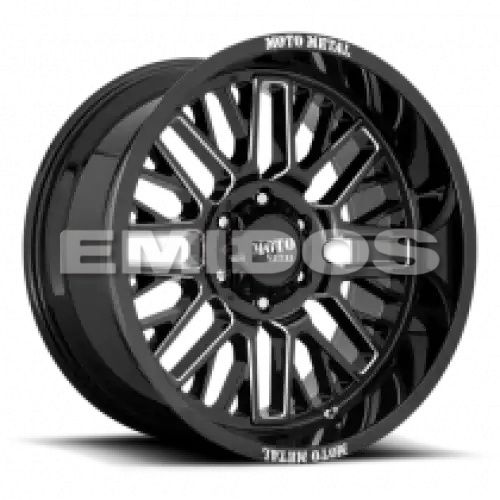 Moto Metal MO802 WARLOCK GLOSS BLACK MILLED 6x139.7 20R 10 106.1 -18