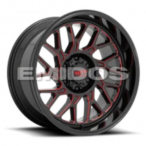 Moto Metal MO805 GLOSS BLACK MILLED W/ RED TINT 8x165.1 20R 10 125.1 -18