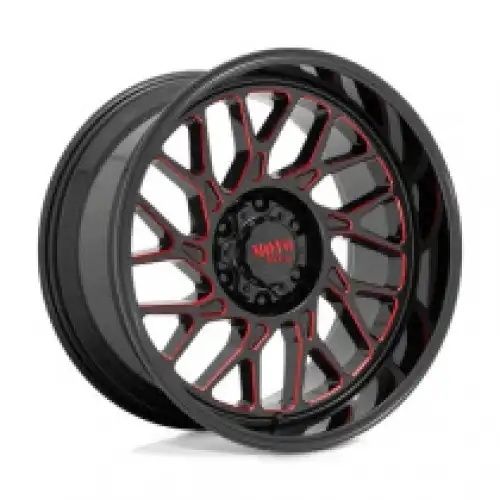 Moto Metal MO805 GLOSS BLACK MILLED W/ RED TINT 8x165.1 22R 10 125.1 -18
