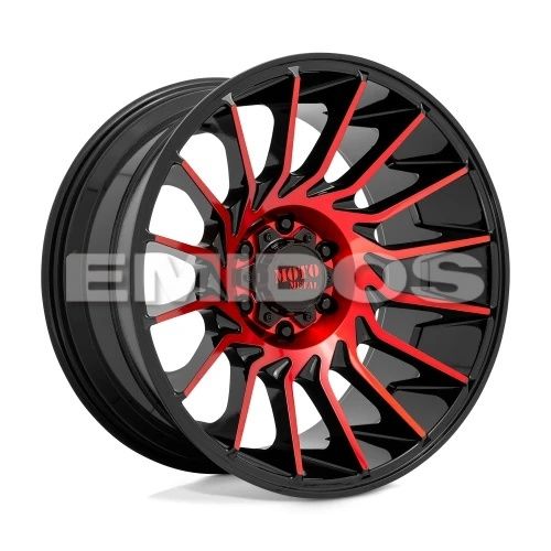 Moto Metal MO807 GLOSS BLACK MACHINED W/ RED TINT 5x127 22R 12 71.5 -44