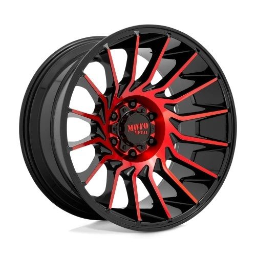 Moto Metal MO807 GLOSS BLACK MACHINED W/ RED TINT 8x170 22R 12 125.1 -44