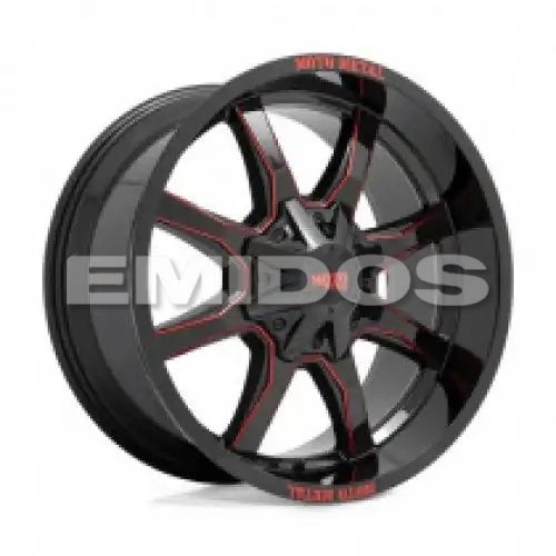 Moto Metal MO970 GLOSS BLACK MILLED W/ RED TINT & MOTO METAL ON LIP 8x170 20R 10 125.1 -18