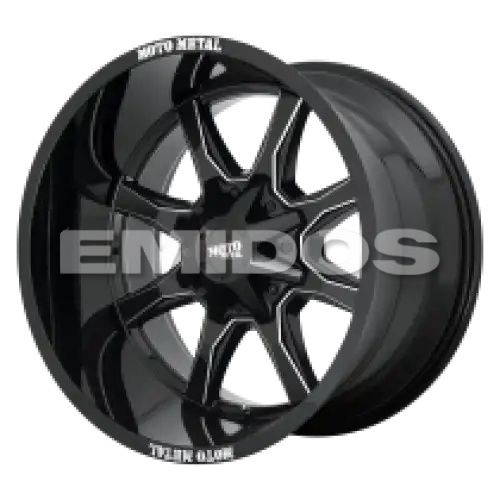 Moto Metal MO970 GLOSS BLACK W/ MILLED SPOKE & MOTO METAL ON LIP 6x135/139.7 17R 8 106.1 BNK