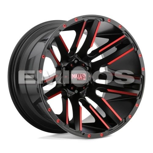 Moto Metal MO978 RAZOR SATIN BLACK MACHINED W/ RED CLEAR COAT 6x135 20R 10 87.1 -24