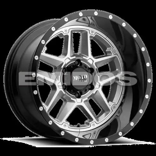 Moto Metal MO987 SENTRY GLOSS SILVER CENTER W/ GLOSS BLACK LIP 5x127 20R 9 71.5 18