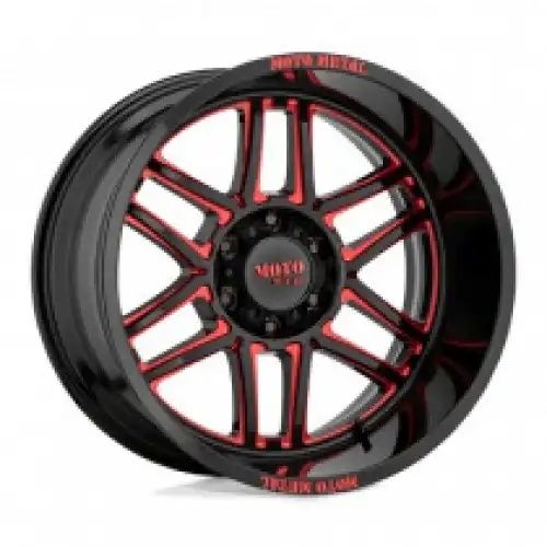 Moto Metal MO992 FOLSOM GLOSS BLACK MILLED W/ RED TINT 6x135 20R 10 87.1 -18