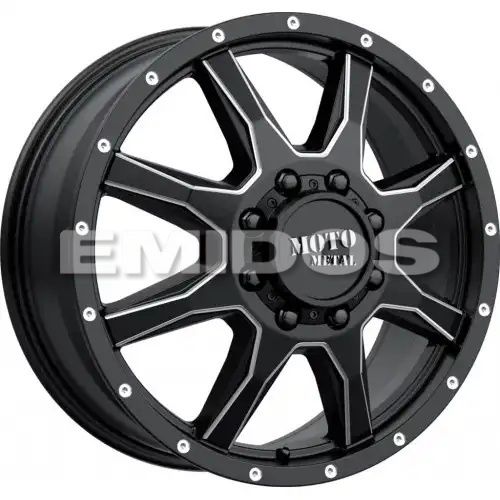 Moto Metal MO995 SATIN BLACK MILLED - FRONT 8x165.1 20R 8.25 121.5 127