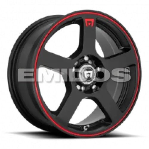 Motegi Racing MR116 FS5 MATTE BLACK W/ RED STRIPE 4x108/114.3 15R 6.5 72.56 40