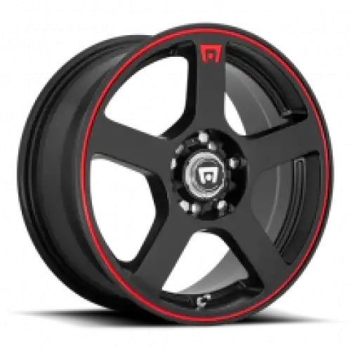 Motegi Racing MR116 FS5 MATTE BLACK W/ RED STRIPE 5x105/114.3 17R 7 72.56 40